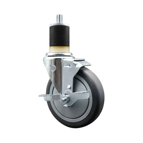 5'' Thermoplastic Rubber Swivel 1-7/8'' Expanding Stem Caster with Brake